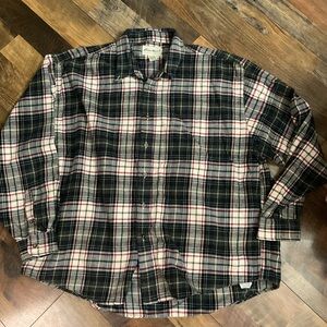 Eddie Bauer Plaid Cotton Flannel Shirt XXL